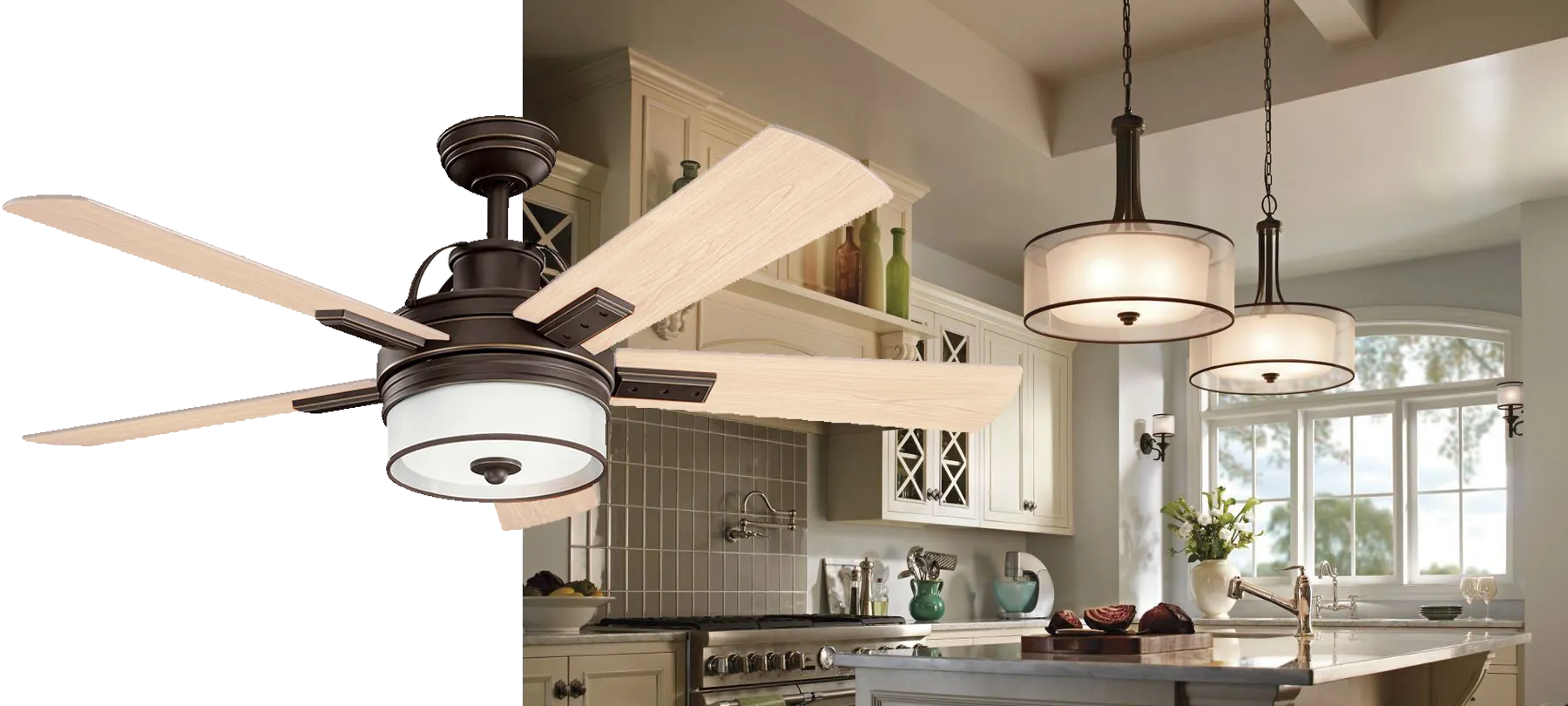 Coordinating Kichler fans and light fixtures